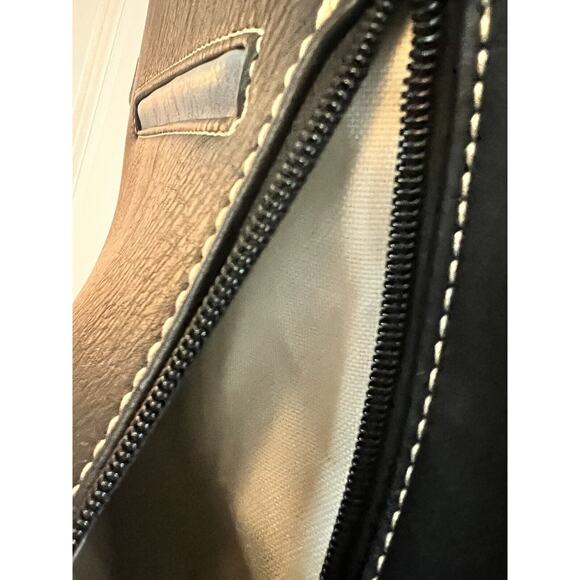 Concealed Carry Leather Blue Black Handbag Purse Embroidered Butterfly & Flowers - Picture 8 of 10